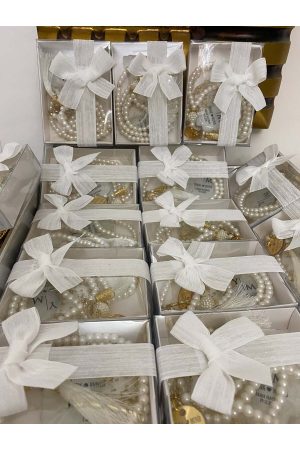 İnci Tesbih ve Epoksi Set Nikah, Söz, Nişan Hediyelik - 50 Adet