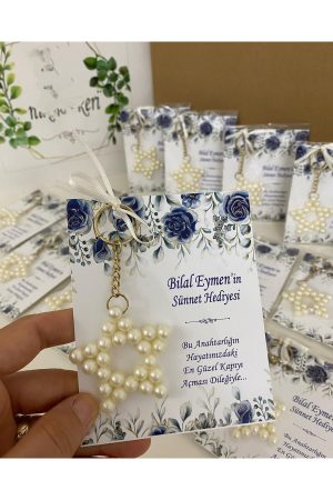 İnci Yıldız Anahtarlık Bebek, Nikah, Söz, Nişan Hediyelik - 25 Adet
