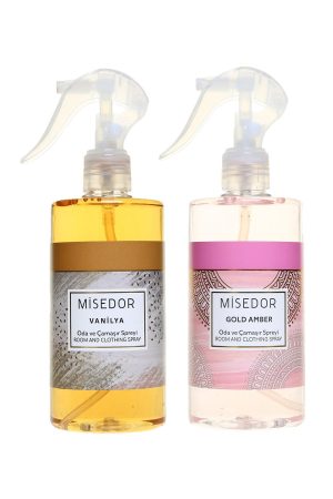 2 Li Set Gold Amber Ve Vanilya Oda Kokusu Ve Çamaşır Spreyi 330 ml