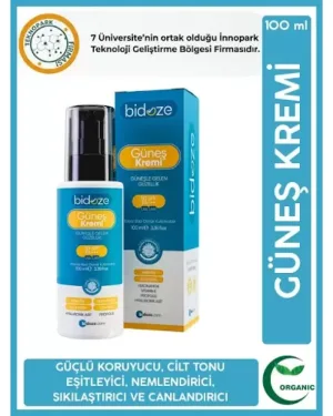 Bidoze Güneş Kremi 50+ SPF | Leke Karşıtı Onarıcı, Alpha-Arbutin Ginseng ve Kolajen