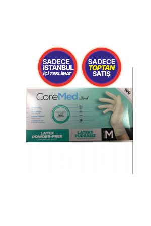 Lateks Pudrasız Eldiven 100'lü M Beden 1 Paket