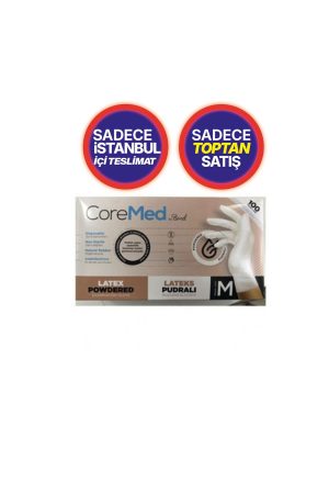 Lateks Pudralı Eldiven 100'lü M Beden 1 Paket