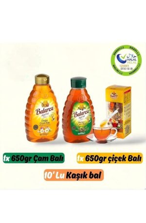BALARISI Çiçek Balı Ve Çam balı 650g (Kaşık Bal Hediyeli)
