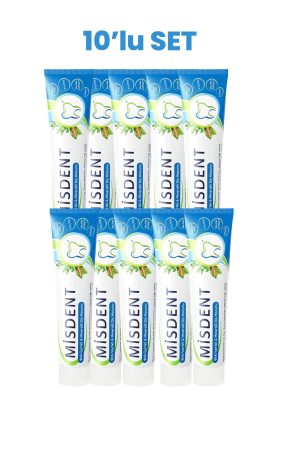 10 Adet Misdent Bitkisel İçerikli & Mineralli Diş Macunu 75 ml