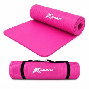 Kamachi 10 mm PEMBE Pilates Matı Kaymaz Yüzeyli Fitness Yoga Spor Minderi