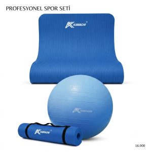 Kamachi Profesyonel Pilates Seti - Mavi Pilates Minderi Matı & Mavi Pilates Topu Combo Set