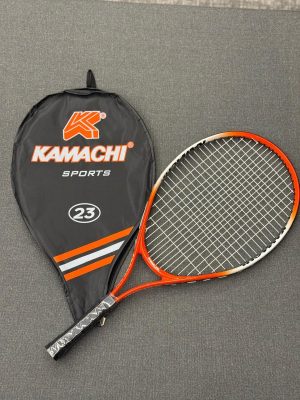 Kamachi 23 İnç Çocuk Tenis Raketi - Kılıflı Junior Tenis Raketi (Turuncu/Siyah)