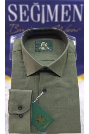 Flam Keten Slim Fit Pamuklu Erkek Gömlek
