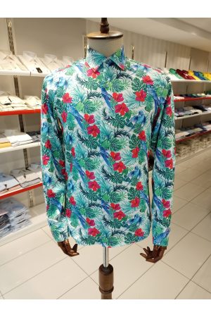 Slim Fit Dijital Baskılı Erkek Gömlek