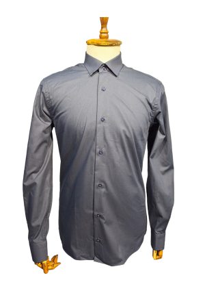 Pamuklu Slim Fit Koyu Lacivert Erkek Gömlek