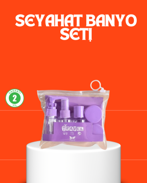 5 Parça Seyahat Kişisel Bakım Seti Şişe Sprey Krem Kutulu