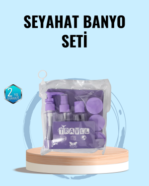 Taşınabilir 5’li Seyahat Banyo Seti Şampuanlık Sprey Krem Kutusu