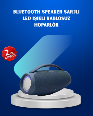 IPX5 Su Geçirmez Taşınabilir Bluetooth Hoparlör Renkli Işıklı