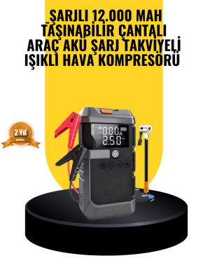 Işıklı Hava Kompresörlü Taşınabilir Akü Takviye Ünitesi