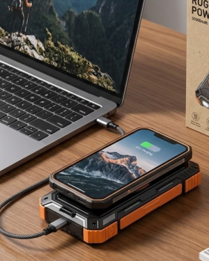 20000 mAh Powerbank Güneş Enerjili Kablosuz Şarj Hızlı Şarj Taşınabilir Batarya (Kopya)