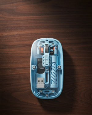 Bluetooth 5.2 Destekli Mavi Pilli Kablosuz Mouse