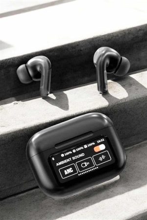 Kablosuz Bluetooth Kulaklık Ekranlı Uzun Şarj Süreli ANC Destekli