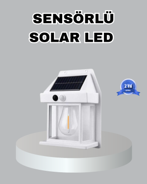 Üç Modlu Güneş Enerjili Duvar Lambası 1800mAh Bataryalı ve Hareket Sensörlü