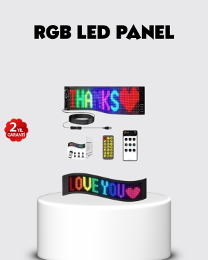 RGB LED Panel – USB Güç Girişli, GIF ve Yazı Gösterimli Akıllı Ekran