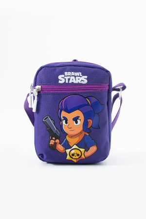 Brawl Stars Shelly Çocuk Omuz Çantası – 3 Bölmeli – Su Geçirmez Kumaş (21×16×6 cm)