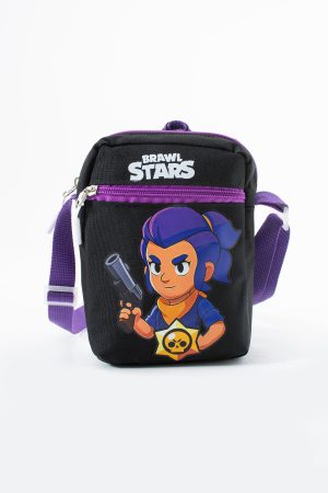 Brawl Stars Shelly Çocuk Omuz Çantası – 3 Bölmeli – Su Geçirmez Kumaş (21×16×6 cm)