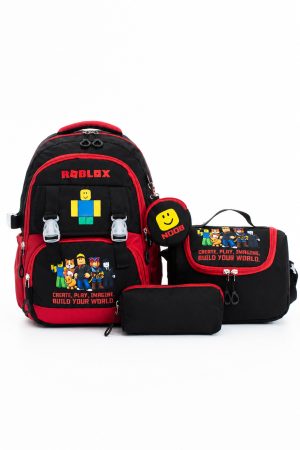 Roblox Siyah Ilkokul Ve Beslenme Çantası Kalemlık 3 lu set
