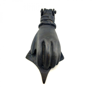 Antika Tarz Dekoratif Pirinç El Kapı Tokmağı, Taktak - 167x75 Mm, Oksit