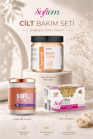 Softbutter cilt bakım kremi, Kuyruk yağlı masaj kremi ve Kolajenli Hyaluranik Lifli Sabun - Cilt Bakım Seti