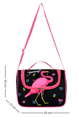 Lisanslı Siyah Flamingo Su Geçirmez Termal Isı Yalıtımlı Beslenme Çantası