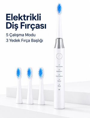 Elektrikli Diş Fırçası 3 Yedek Başlıklı