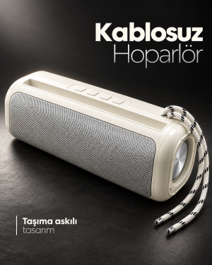 Güçlü Bas Sesli Kablosuz Bluetooth Hoparlör RGB Aydınlatmalı Stereo Müzik Sistemi