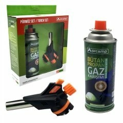 Orcamp 2pcs Pürmüz Ve Torch Seti Pürmüz Torch Çakmak Başlık Kamp Gazı 227gr/400ml