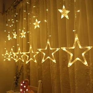 Yıldız Sarkıtlı Perde Led Aydınlatma - 3m Genişlik, 8 Modlu, Günışığı Renk,ev Süsleme Işığı