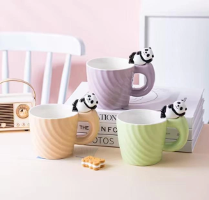 Panda Motifli Seramik Kupa Bardak