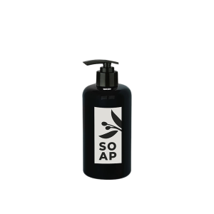 Sıvı Sabunluk Yuvarlak Plastik Pompalı 500 Ml - Siyah