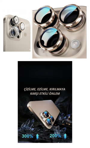 İphone 16 Pro Kamera Lens Koruyucu Naturel