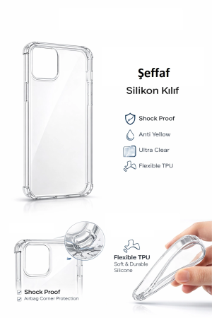 Samsung Galaxy A24 Uyumlu Şeffaf Silikon Telefon Kılıfı Esnek Darbe Koruyucu