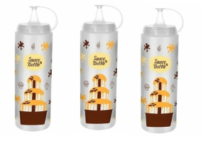 3 Adet Çikolata Sos Şişesi - Şeffaf  - 700 Ml