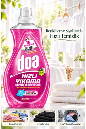 DOA SIVI ÇAMAŞIR DETERJANI HIZLI YIKAMA RENKLİ VE SİYAHLAR/1480 ML
