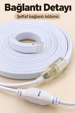 Beyaz Şerit Aydınlatma Kablolu Bağlantılı 3 Metre