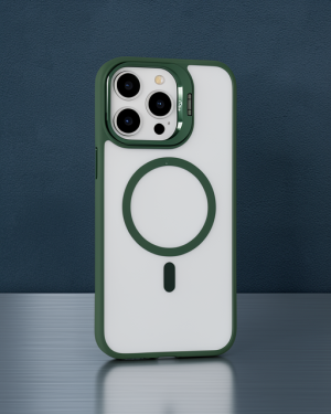 Joko Apple İphone 15 Pro Max Kılıf Roblox Lens Magsafe Standlı Kapak - Koyu Yeşil