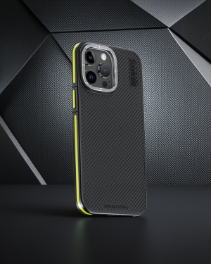 iPhone 15 Pro Max Kılıf Joko Aramid 600d Kevlar Karbon Fiber Magsafe - Sarı