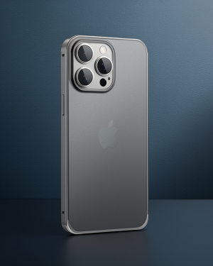 iPhone 15 Pro - Metal Bumper Mat Kapak - Joko - Gri