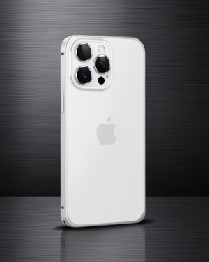 iPhone 15 Pro Max - Metal Bumper Mat Kapak - Joko - Gümüş