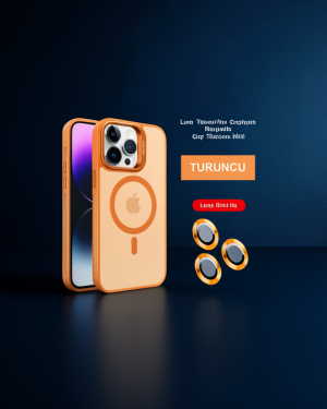 Joko iPhone 14 Pro Kılıf Flet Lens Magsafe Kapak - Turuncu