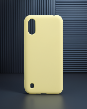 Samsung Galaxy A01 Kılıf Nano İçi Kadife Silikon - Sarı