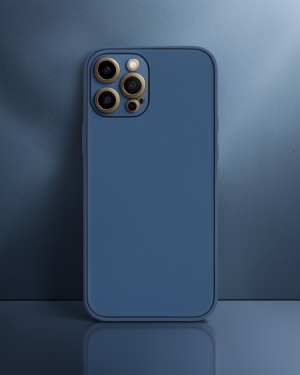 iPhone 12 Pro Max Kılıf Coco Deri Silikon Kapak - Açık Mavi