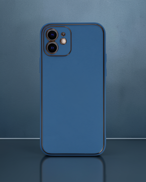 iPhone 12 - Kılıf - Coco Deri Silikon Kapak - Açık Mavi