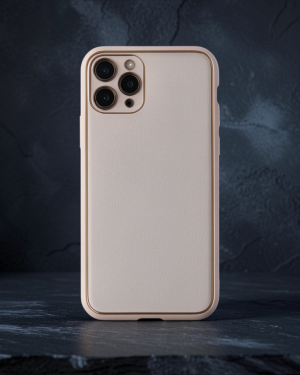 iPhone 11 Pro Max Kılıf Coco Deri Silikon Kapak - Pudra