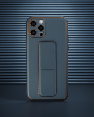 iPhone 12 Pro Kılıf Coco Deri Standlı Kapak - Füme